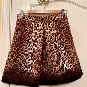 Tahari Brown Leopard Print Women's Skirt with pockets